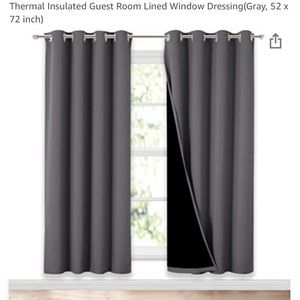 52x72in Gray curtain panels. Pack of 2